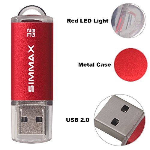 SIMMAX Flash Drive 2 Pack 32GB USB 2.0 Flash Drives Thumb Drive Memory Stick Pen Drive with Led Indicator (Blue Green) - Image 5
