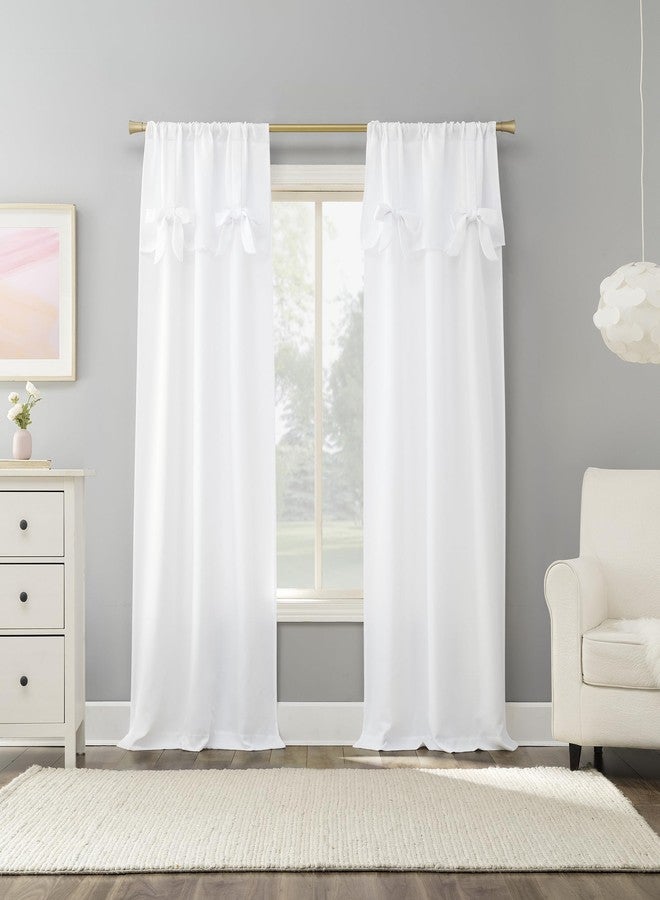 صن زيرو ستارة Sun Zero Emma Generation Bow Valance شبه شفافة بجيب للعمود، 40 بوصة × 63 بوصة، بيضاء - Image 5