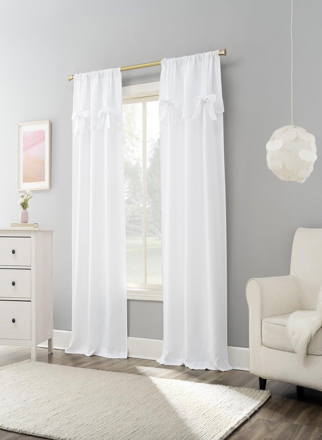 صن زيرو ستارة Sun Zero Emma Generation Bow Valance شبه شفافة بجيب للعمود، 40 بوصة × 63 بوصة، بيضاء - Image 4