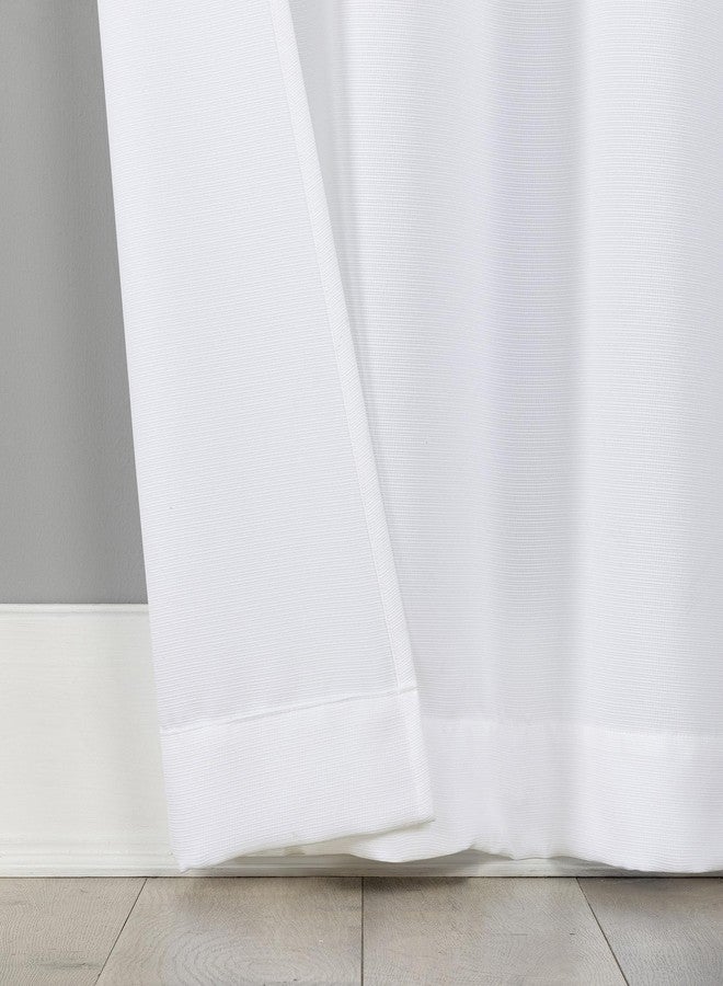 صن زيرو ستارة Sun Zero Emma Generation Bow Valance شبه شفافة بجيب للعمود، 40 بوصة × 63 بوصة، بيضاء - Image 3