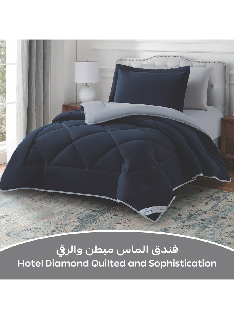 Donetella Bedding Comforter Set, Single Size Fits 120x200 cm - 4-Pcs Solid Quilted Bed Set, Microfiber Fabric - 1 Comforter, 1 Fitted Sheet And 2 Pillow Shams  - Image 2