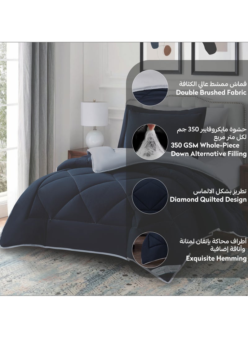 Donetella Bedding Comforter Set, Single Size Fits 120x200 cm - 4-Pcs Solid Quilted Bed Set, Microfiber Fabric - 1 Comforter, 1 Fitted Sheet And 2 Pillow Shams  - Image 5