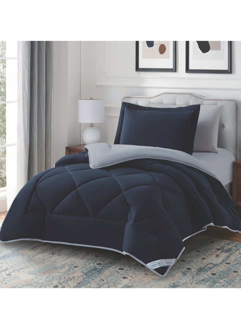 Donetella Bedding Comforter Set, Single Size Fits 120x200 cm - 4-Pcs Solid Quilted Bed Set, Microfiber Fabric - 1 Comforter, 1 Fitted Sheet And 2 Pillow Shams  - Image 1