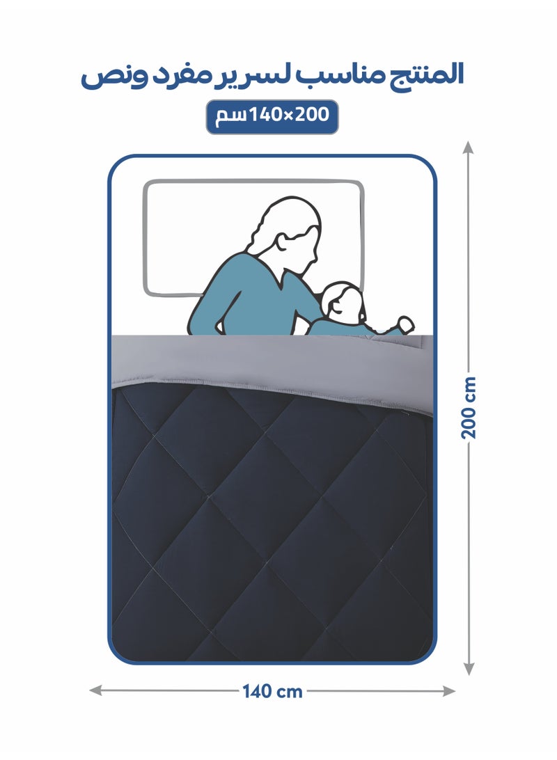 دوناتيلا طقم مفرش روزا سادة 4 قطع مقاس مفرد ونص 140 × 200 سم بحشوة ثابتة - Image 2