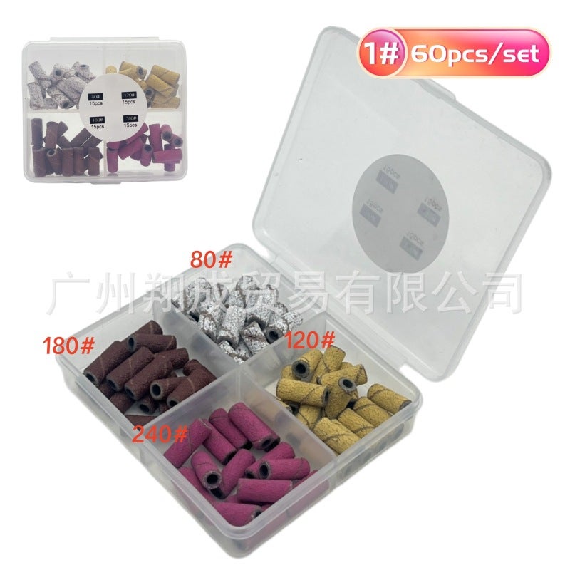 3.1Mm Mini Manicure Small Size Sand Ring Four-Grid Color Mini Sand Ring Polishing And Cleaning Tools 60P - Image 4