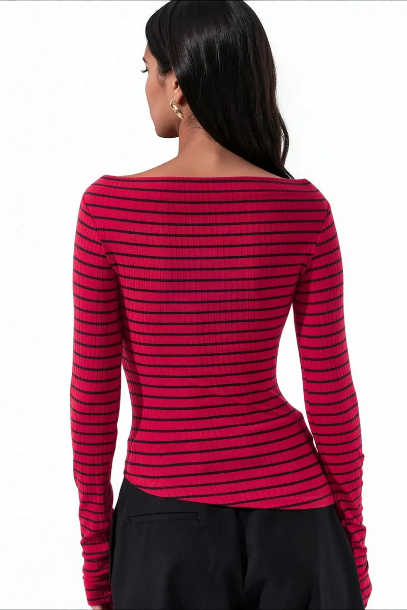 Busem Red BUSEM Cotton Elastane Blouse for Women | Best Price UAE