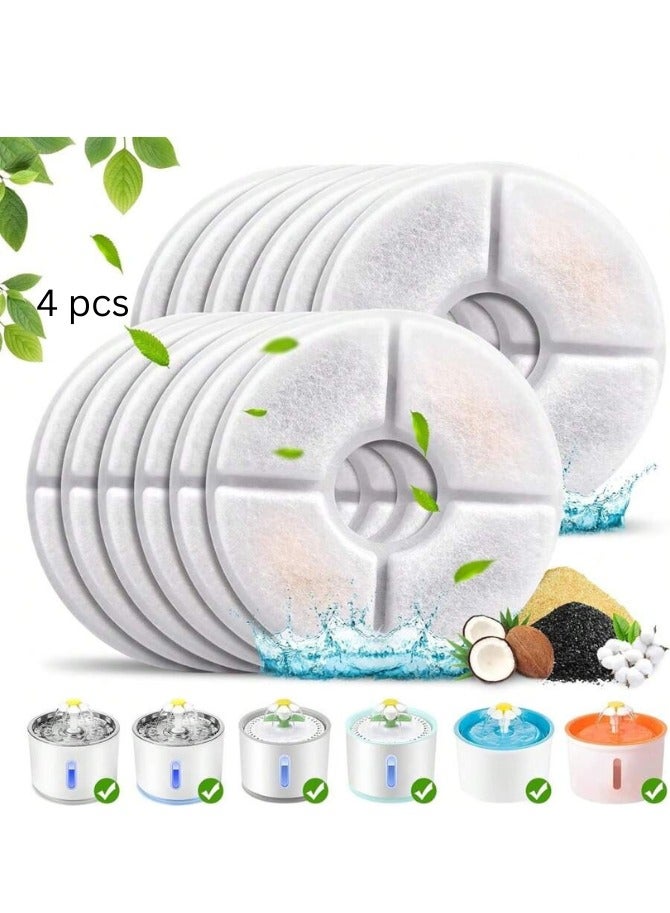 4 Pieces Of Water Fountain Filter For Cats, To Maintain The Cleanliness And Purity Of The Water, Compatible With Water Fountains With A Capacity Of 1.6 Liters And 2.4 Liters. - Image 1