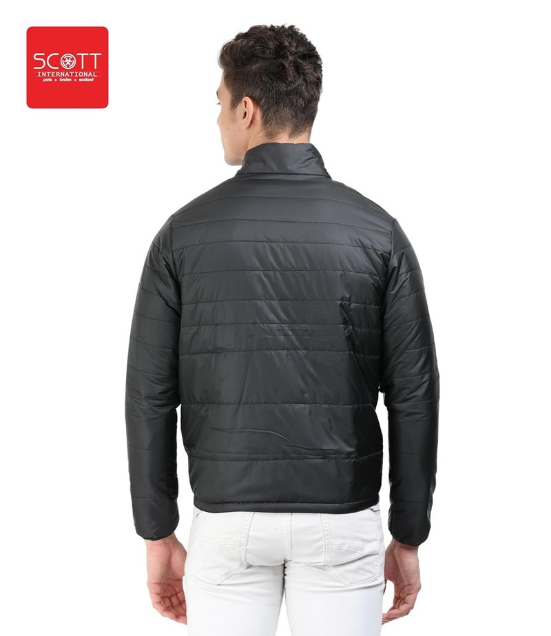 Scott International Winter Puffer Jacket | Mens Nylon Quilted standard length | Bomber Full Sleeve Monsoon | Lightweight Winter Wear Mens Jacket - Image 3