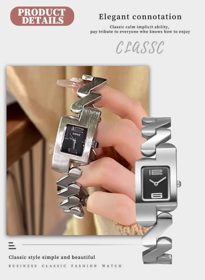 GUOU Women's watches - Mechanical fashion style watches - Elegant stainless steel waterproof - Women's wristwatches - Fashion wristwatches - Image 1