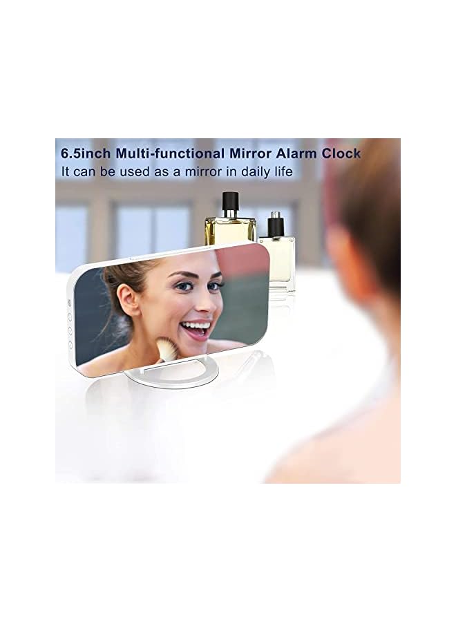 Raxoom Alarm Clock,LED and Mirror Clocks Large Display,12/24H,Auto Dimming,Modern Desk Clock for Bedroom Home Office Decor- Multicolor - Image 3