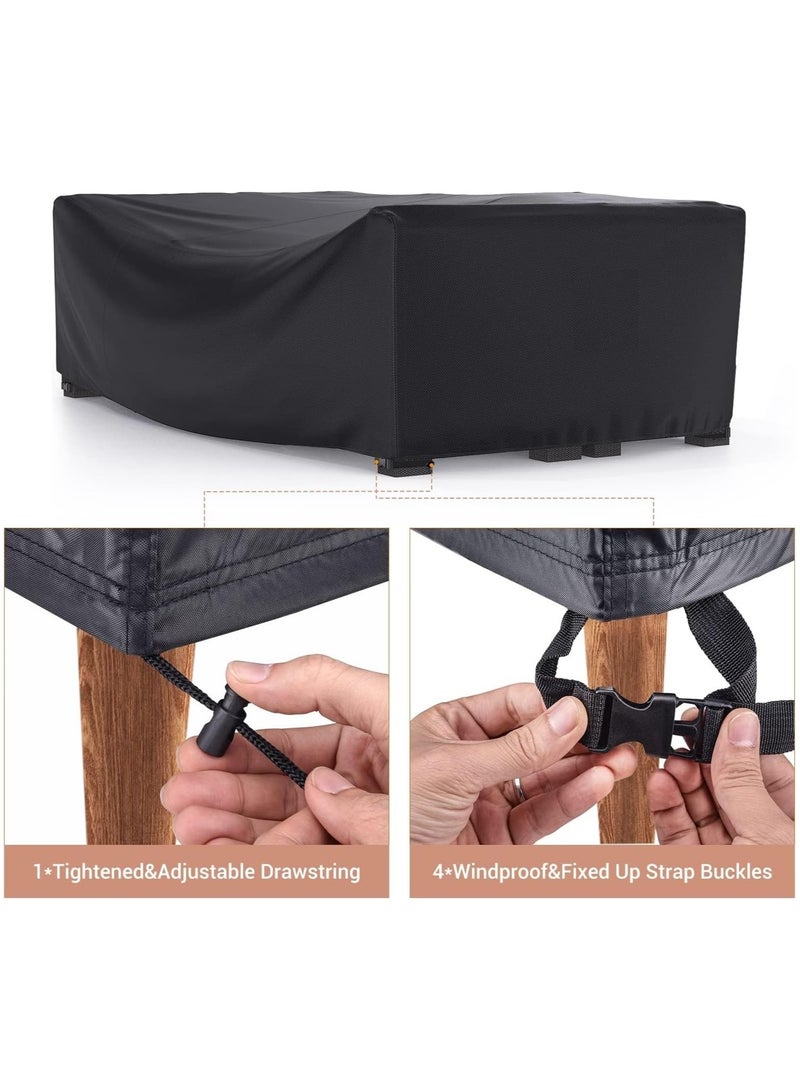 GUDOO غطاء أثاث حديقة الفناء الخارجي 242x162x100 سم، غطاء مجموعة أثاث الحديقة مقاوم للماء، أغطية مجموعة الطاولات والكراسي الخارجية، أغطية أثاث من قماش أكسفورد شديد التحمل مقاوم للغبار ومضاد للأشعة فوق البنفسجية - Image 5