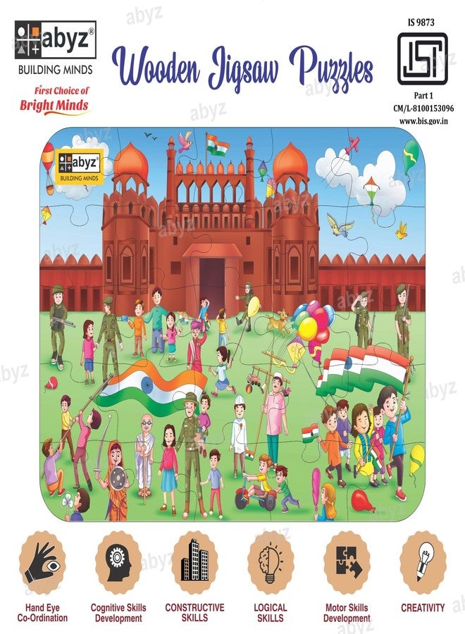 ABYZ Wooden Jigsaw Puzzle – Independence Day Playset for Fun Educational & Little Explorers, 25-Pieces & Pack of 3 Multicolor | Birthday Gift for (4-6 Years) Age Kids. - Image 3