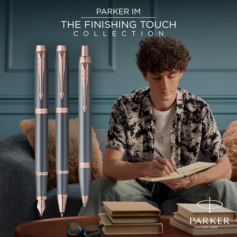Parker IM Ballpoint Pen | Finishing Touch Collection | Slate Finish | Medium Point with Blue Ink Refill | Gift Box - Image 2