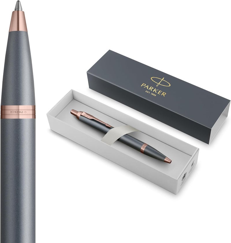 Parker IM Ballpoint Pen | Finishing Touch Collection | Slate Finish | Medium Point with Blue Ink Refill | Gift Box - Image 1