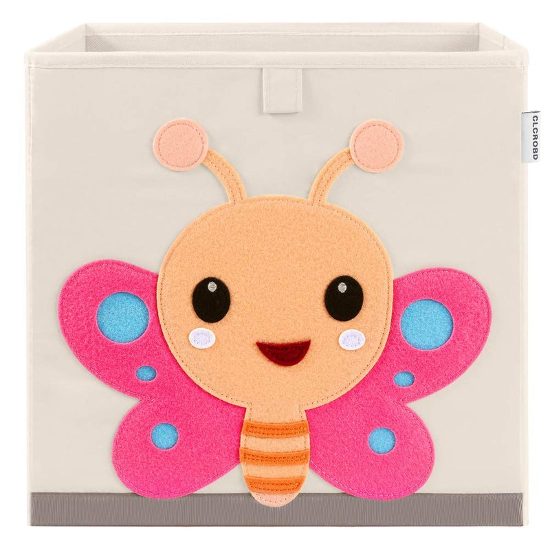 CLCROBD Foldable Animal Cube Storage Bins Fabric Toy BoxChestOrganizer for Kids Nursery 13 inch Butterfly