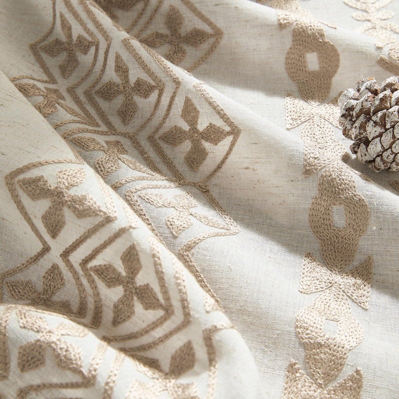 FOLKSIDE Cream Curtains 108 Inches Long for Living Room Bedroom Curtains 2 Panels set Grommet Semi Sheer Flax Linen Drapes for High Ceiling to Floor Length Sliding Glass Doors, 52x108 Inch Length, Taupe - Image 5