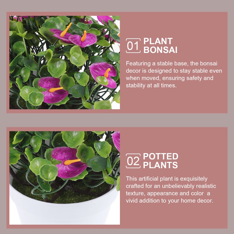 Artificial Potted Flower Faux Plants Potted Plant Decoration Simulated Bonsai Decor Fake Potted Plant - Image 2