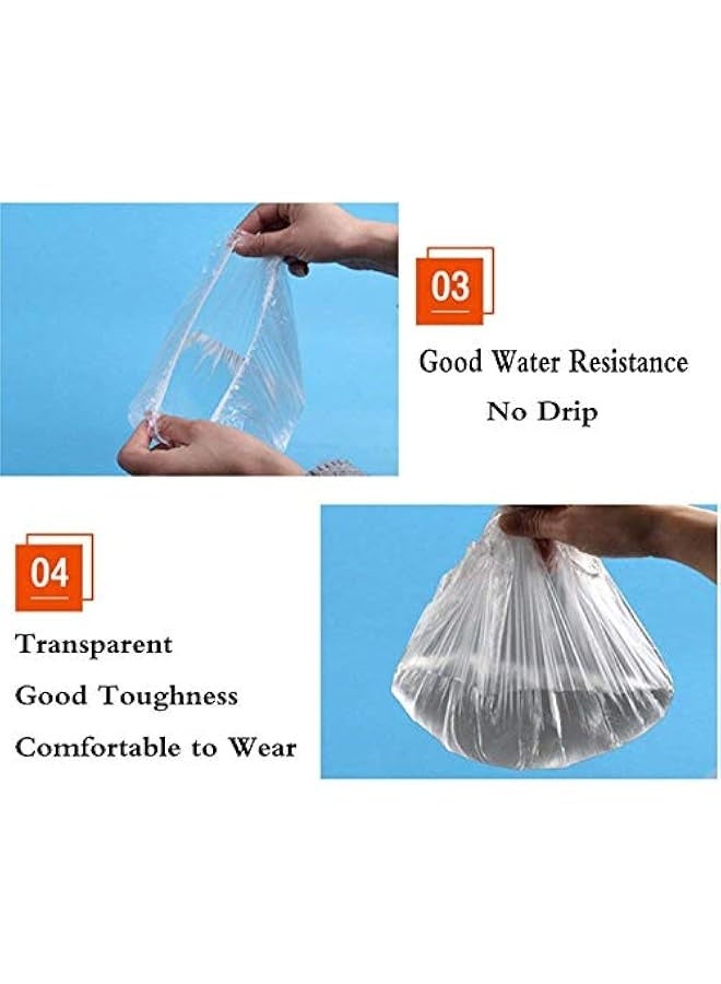 غطاء دش هوتسواي للاستخدام الواحد - 100 قطعة، غطاء دش سميك للنساء مقاوم للماء، الحجم العادي، شفاف - Image 4