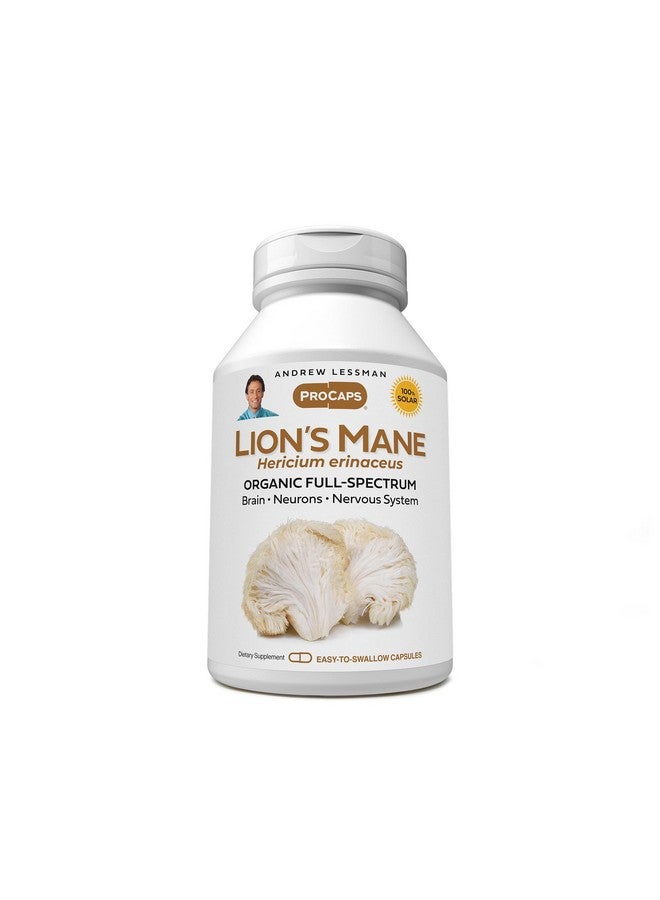 ANDREW LESSMAN Lion’s Mane 60 Capsules - Organic Full Spectrum Lion’s Mane Mushroom Extract - Supports Healthy Brain, Cognitive, and Nervous System Function - No Additives. - Image 1