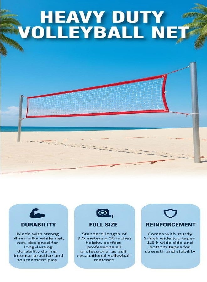 Runhunt Volleyball Net for Practice & Tournament | Heavy Duty Shooting Ball Net with 4 Side Tape - Image 3