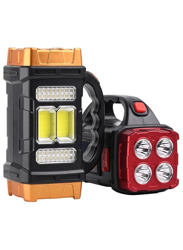 Solar Lantern Flashlight – USB Rechargeable, 4 Modes, Waterproof Portable Emergency Light for Camping, Hiking, and Power Outages (Multi) - Image 1