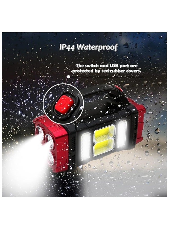 Solar Lantern Flashlight – USB Rechargeable, 4 Modes, Waterproof Portable Emergency Light for Camping, Hiking, and Power Outages (Multi) - Image 4