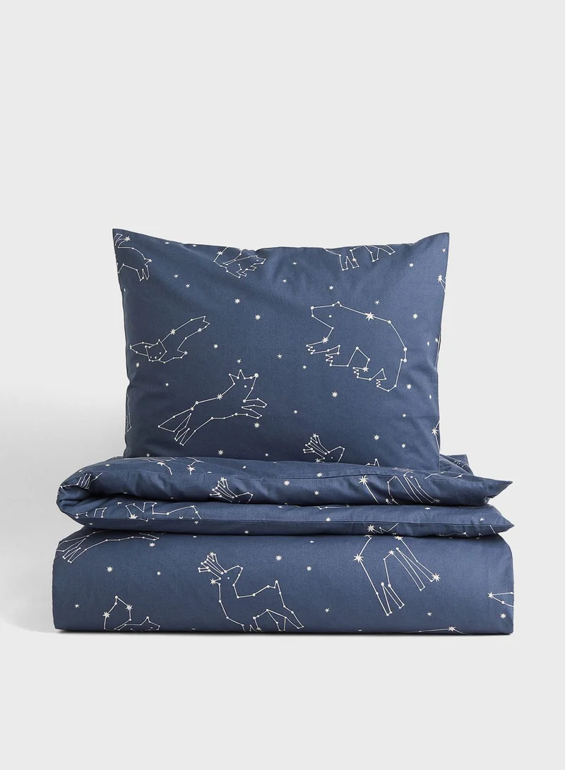 H&M Patterned Single Duvet Cover Set
