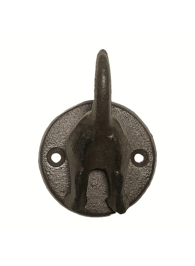 Vintage Cast Iron Dog Tail Coat Hook Wall Mounted 1pc Durable Metal Hanger - Image 5
