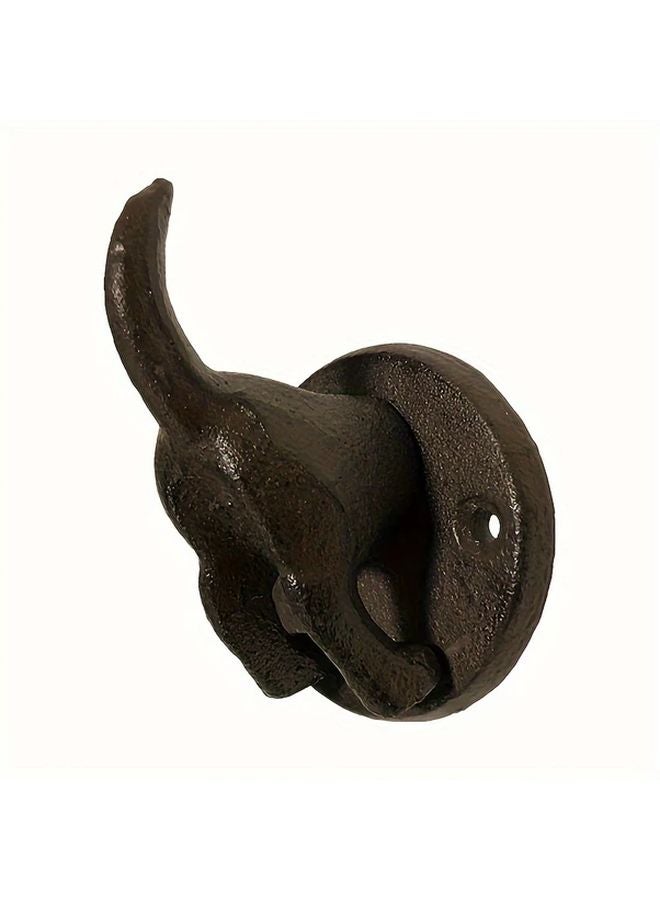 Vintage Cast Iron Dog Tail Coat Hook Wall Mounted 1pc Durable Metal Hanger - Image 3