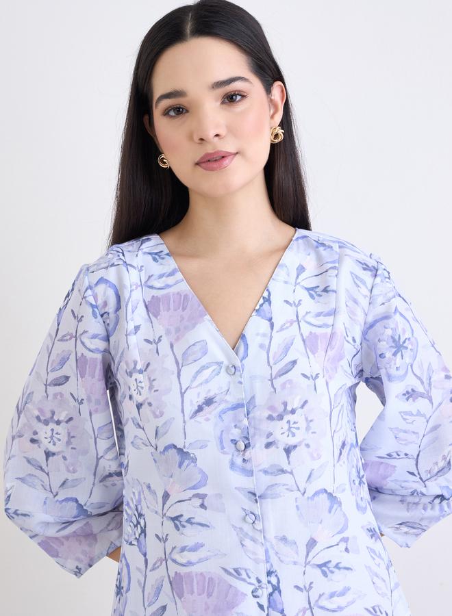 ستايلي فستان ميدي بطبعة زهور - Image 4