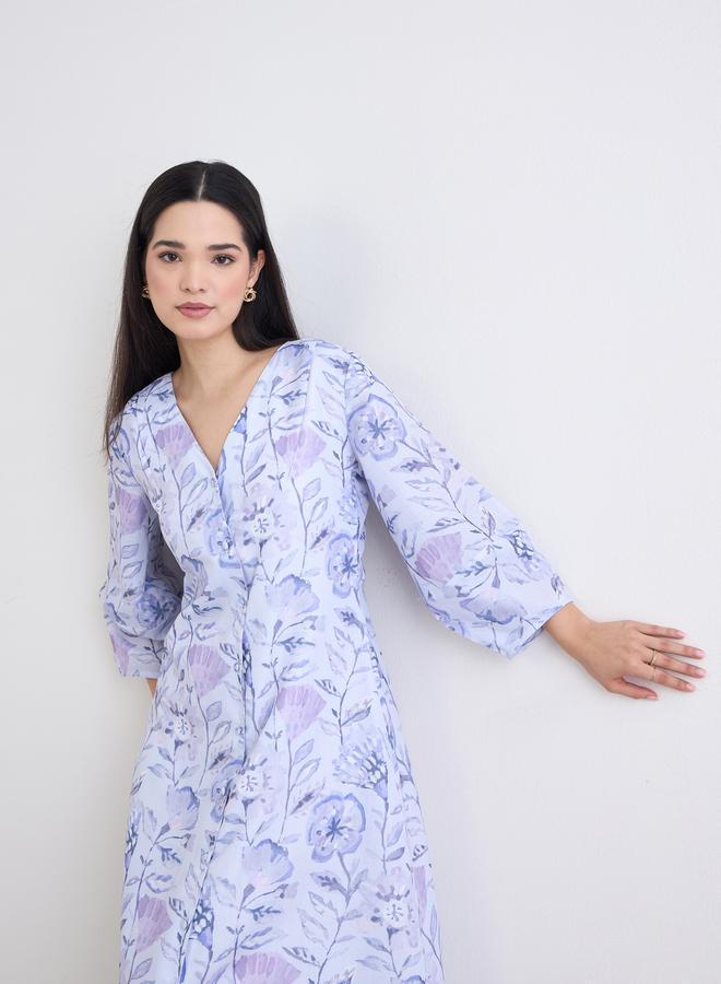 ستايلي فستان ميدي بطبعة زهور - Image 1