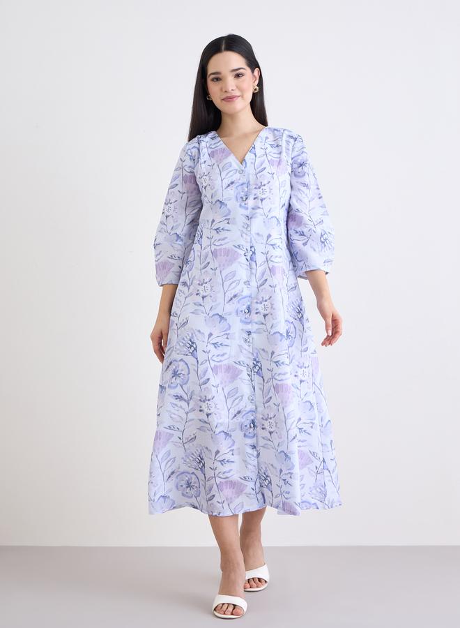 ستايلي فستان ميدي بطبعة زهور - Image 3