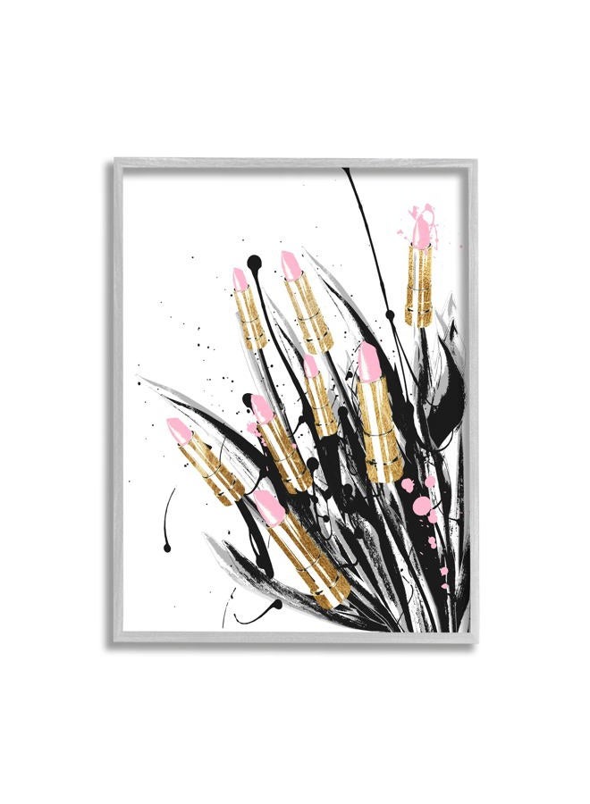 Stupell Industries Contemporary Lipstick Glam Makeup Framed Wall Art, Design by Lil' Rue - Image 1