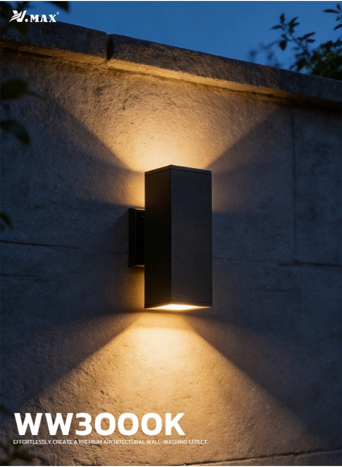 Vmax Modern Outdoor LED Wall Light 2x5W Up Down Lamp IP65 Waterproof Aluminum Wall Sconce 3000K Warm White COB LED Exterior Indoor Wall Mount Light AC220-240V - Image 1