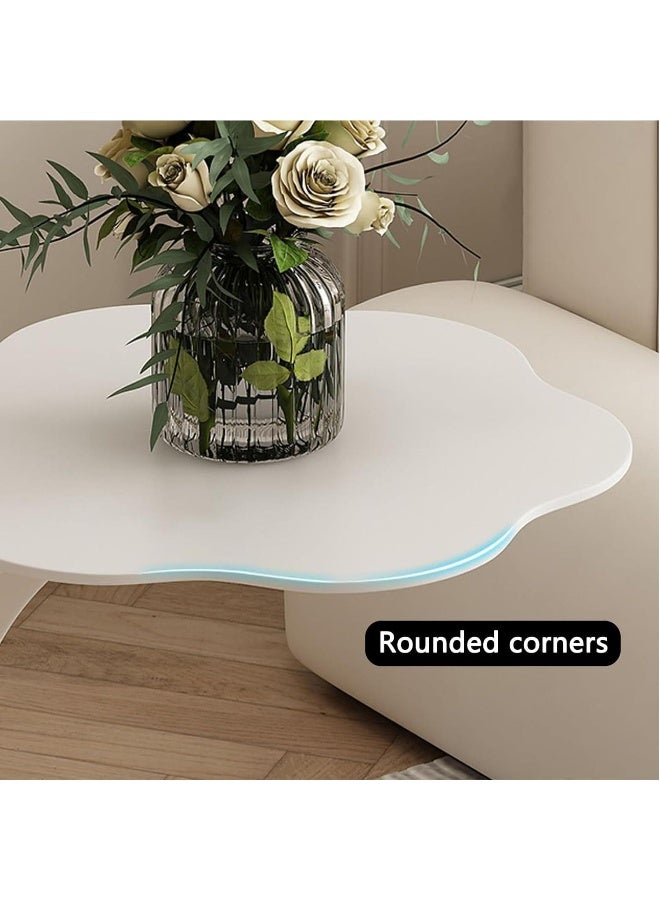 End Table Side Table With Cloud Shape C-Shaped Coffee Table With Metal Frame For Couch,Beside Small Table For Living Room Bedroom Indoor u0026 Outdoor Nightstand - Image 3