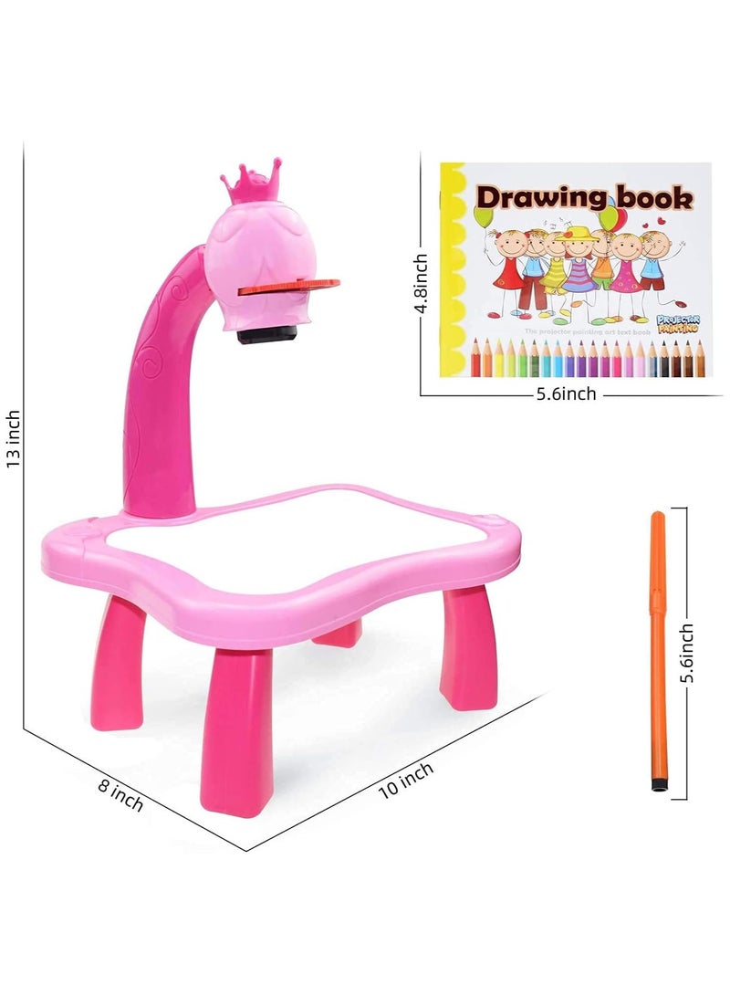 مجموعة بروجكتور لعبة للتعلم والرسم، مكتب بروجكتور رسم للاطفال، جهاز عرض تعليمي ذكي يشغل موسيقى واضواء - Image 4