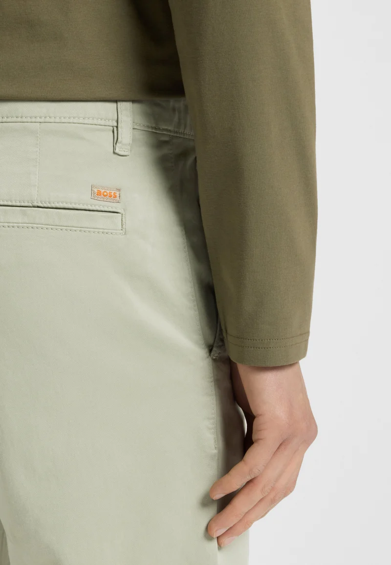 BOSS Tapered-fit chinos in stretch-cotton satin