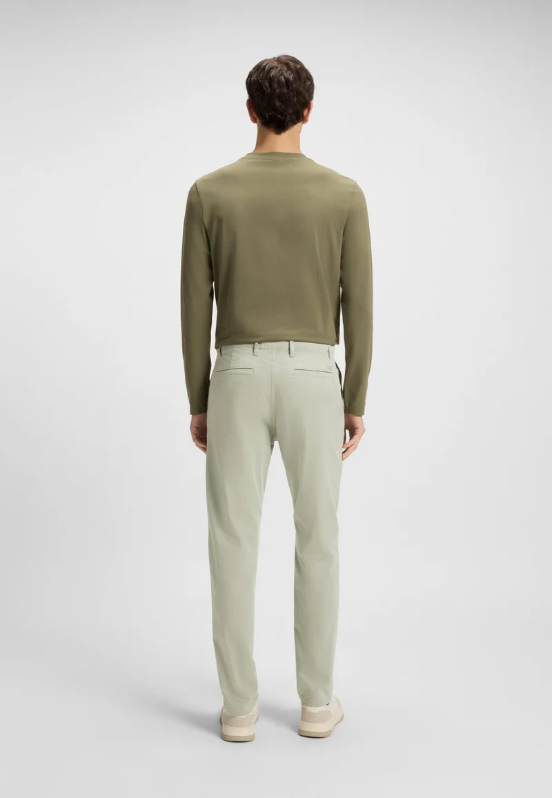 BOSS Tapered-fit chinos in stretch-cotton satin