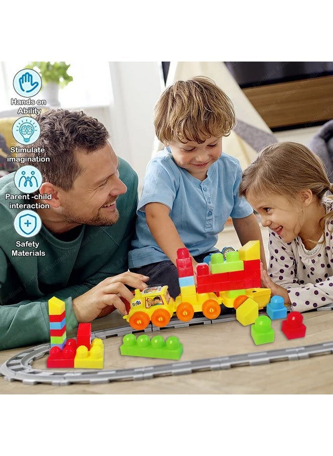 FunBlast FunBlast Train Engine Building Blocks for Kids - DIY Plastic Building Blocks for Kids Puzzle Games for Kids, Toys for Children Educational & Learning Toy for Kids, Girls & Boys (48 Pcs-Multicolor)  - Image 5