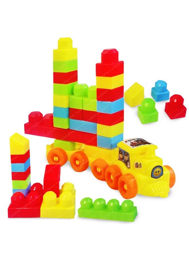 FunBlast FunBlast Train Engine Building Blocks for Kids - DIY Plastic Building Blocks for Kids Puzzle Games for Kids, Toys for Children Educational & Learning Toy for Kids, Girls & Boys (48 Pcs-Multicolor)  - Image 1