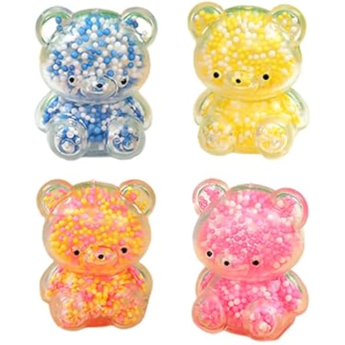 SSKHE Pack of 4 Little Bear Fudge Presser Toys, Stress Relief, Relaxation and Stress Relief, Birthday Gifts for Adults and Children - Image 1