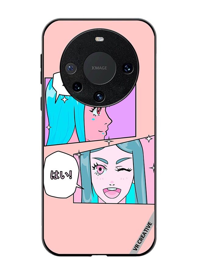VR CREATIVE Protective Case Cover For Huawei Mate 60 Cute Pastel Collage With Manga Comics Frames With Anime Characters Design Multicolour - Image 1