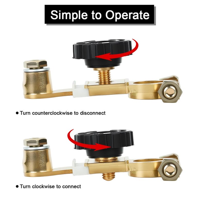 STHIRA ® 12-48V Full Copper Car Battery Cut Off Switch With Easy Twist Knob, Advanced Leakage Protection Car Battery Disconnect Switch Universal Fit For Car, Truck, Enhanced Safety And Battery Life - Image 4