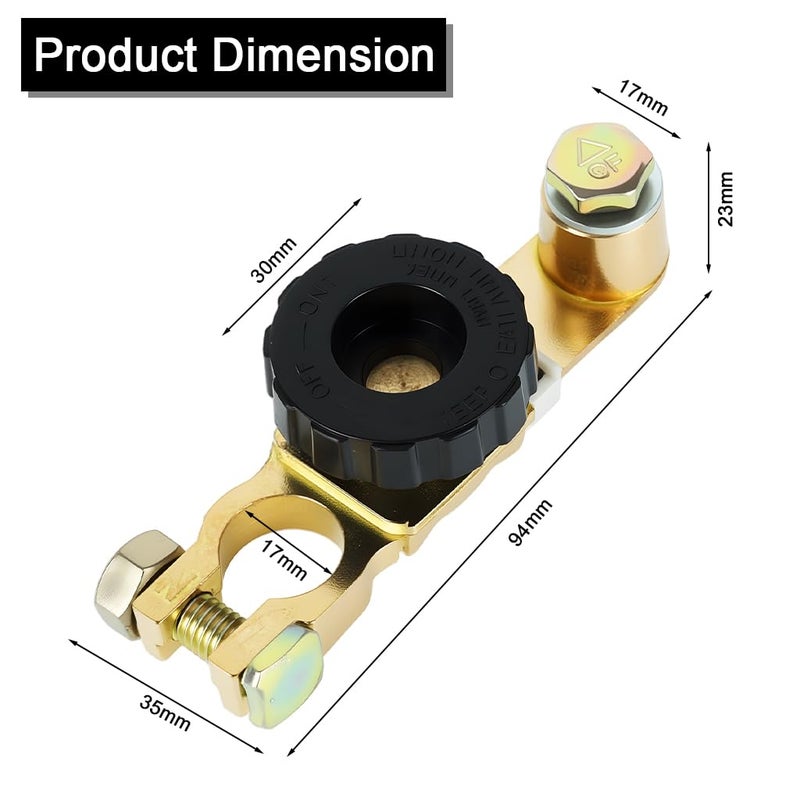 STHIRA ® 12-48V Full Copper Car Battery Cut Off Switch With Easy Twist Knob, Advanced Leakage Protection Car Battery Disconnect Switch Universal Fit For Car, Truck, Enhanced Safety And Battery Life - Image 2