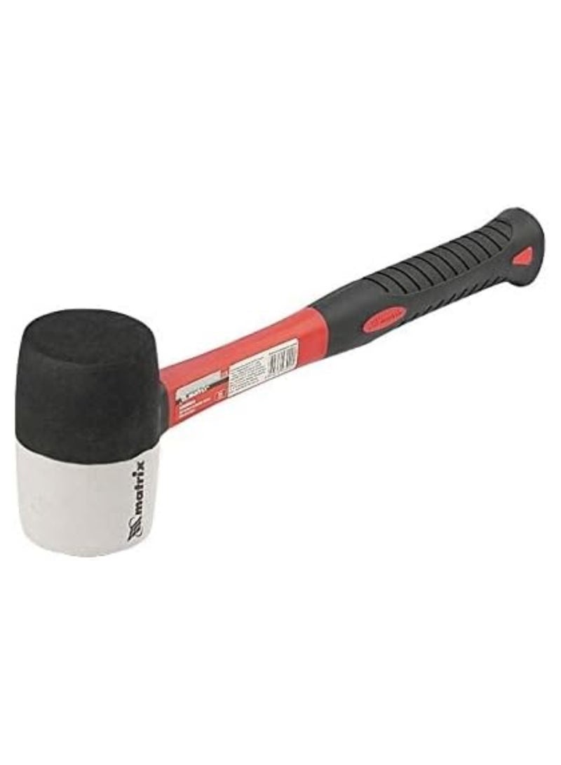 MTX Black and White Rubber Mallet with Fiberglass Handle (225g) - Image 3