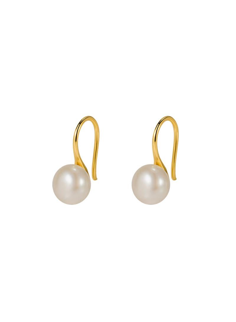 18K Gold High Heels Pearl Earrings for Women