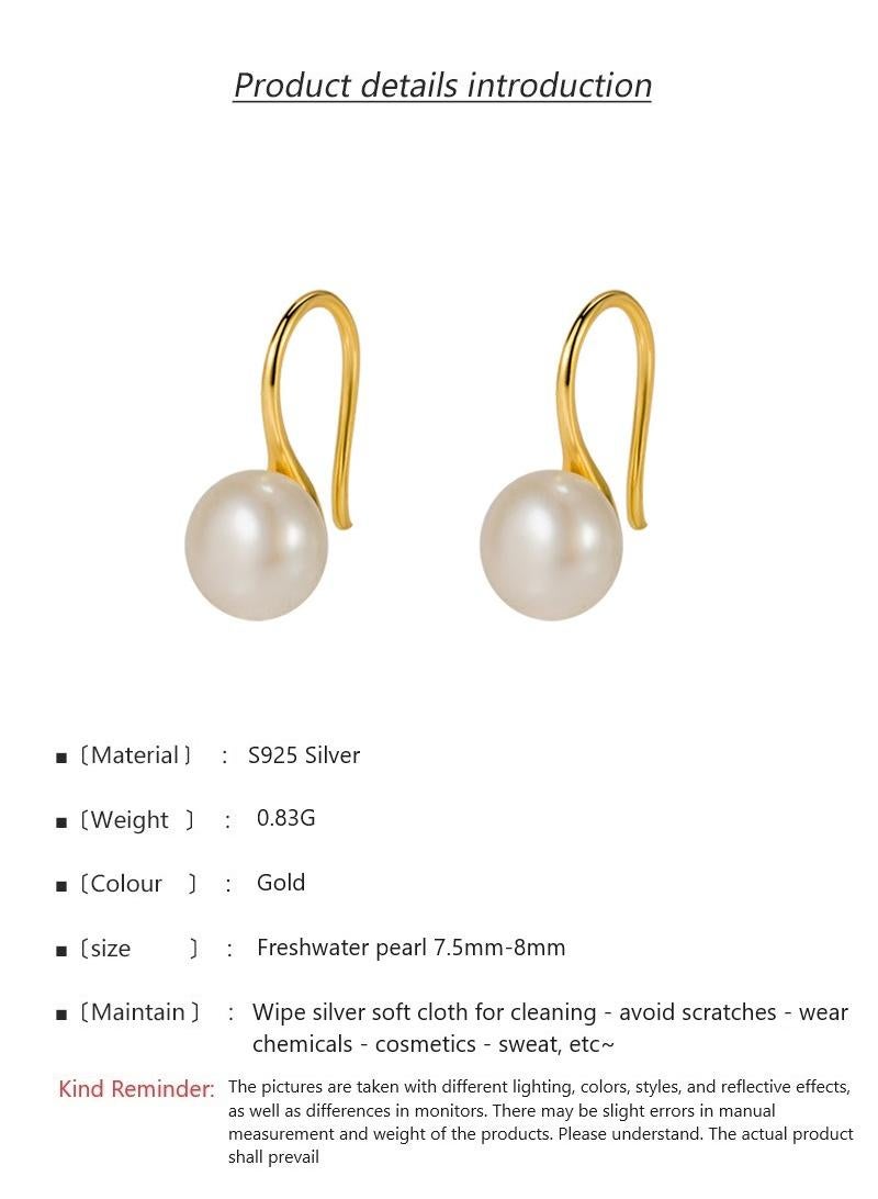 18K Gold High Heels Pearl Earrings for Women