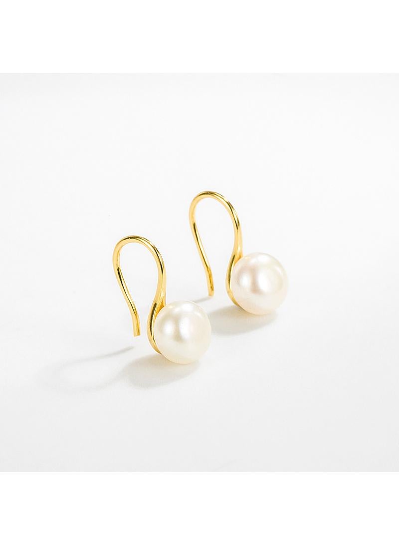 18K Gold High Heels Pearl Earrings for Women