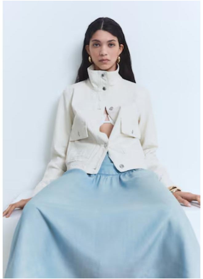 MANGO Soft Denim Midi-Skirt With Gathered Detail  - Image 3