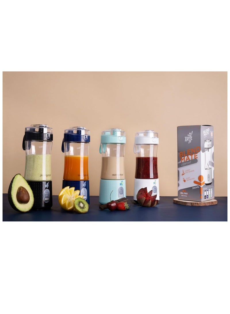 TR6 Blendmate Portable Convenient Blender for Smoothies, Protein Shakes, and Ice Crushing - 380ml, Tritan, 4000mAh Battery, USB-C Port, and Drinking Cap (Blue) - Image 5
